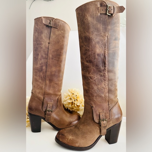 Ariat Shoes - ARIAT Women's Fashion Gold Cowhide Leather Handmade Western Boots Size8.5(Brown)